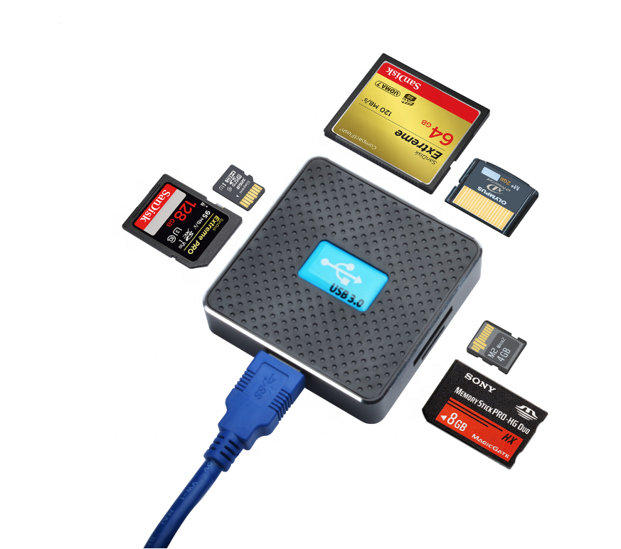 Прямая поставка с фабрики Высокоскоростной USB 3,0 концентратор все в одном кардридер