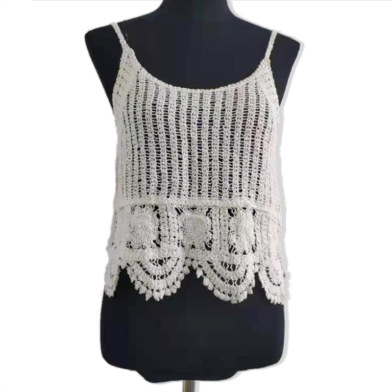 High Quality 100% Handmade Crochet Top Sleeveless Women Sweater Vest With Cheap Price