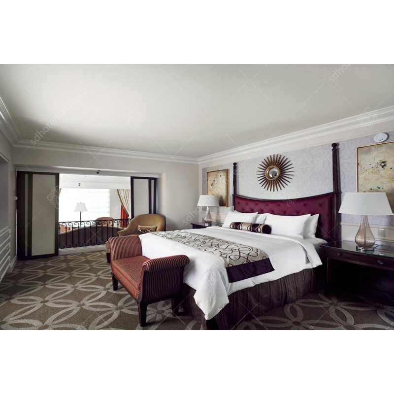 2021 Fashionable Plywood Design with Fabric Foshan Hotel Funiture for Apartment Bedroom Set