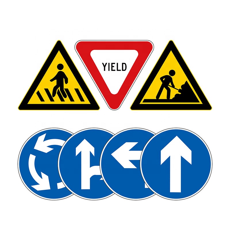 Aluminum Traffic Safety Signs Square Round Traffic Warning Signs Temporary Road Reflective Traffic Sign