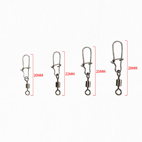 LUTAC stainless steel tuna fishing rolling swivel with safety snaps fishing connector