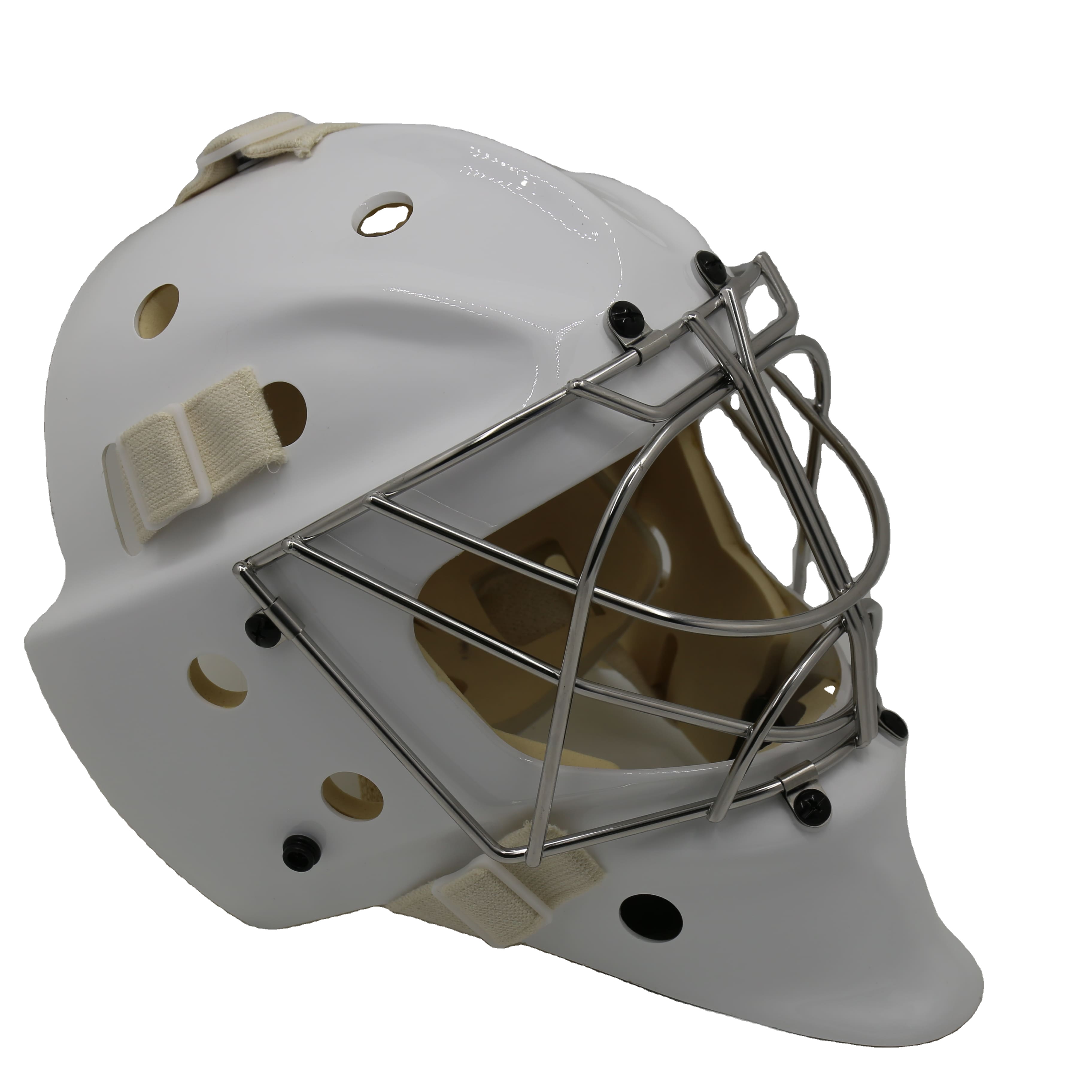 Winter Sports PC and ABS Helmet Set with Stainless Steel 304 Cage for Goalies