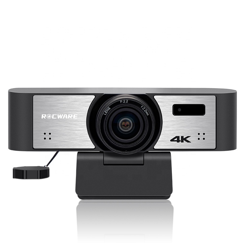 Rocware mini 4K Ultra HD USB AI tracking Video Conference Camera with 2 Microphones for meeting video chat live streaming RC16