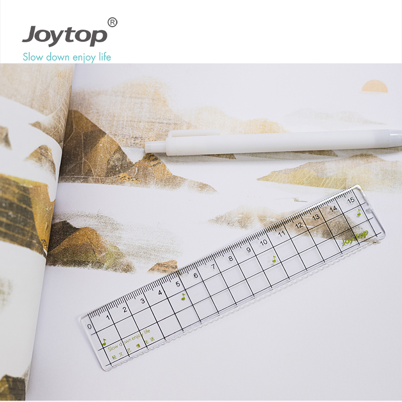 Joytop 6260 сетки Оптовая изготовленный на заказ Ясный Акриловый параллельно линейка с печатью логотипа прямая Линейка школьные канцелярские принадлежности (15 см)