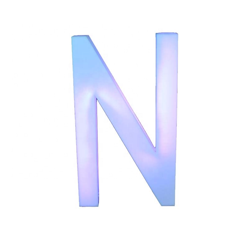 Wholesale Custom Advertising RGB Plastic Waterproof and Rechargeable Quality led letter furniture for wedding club