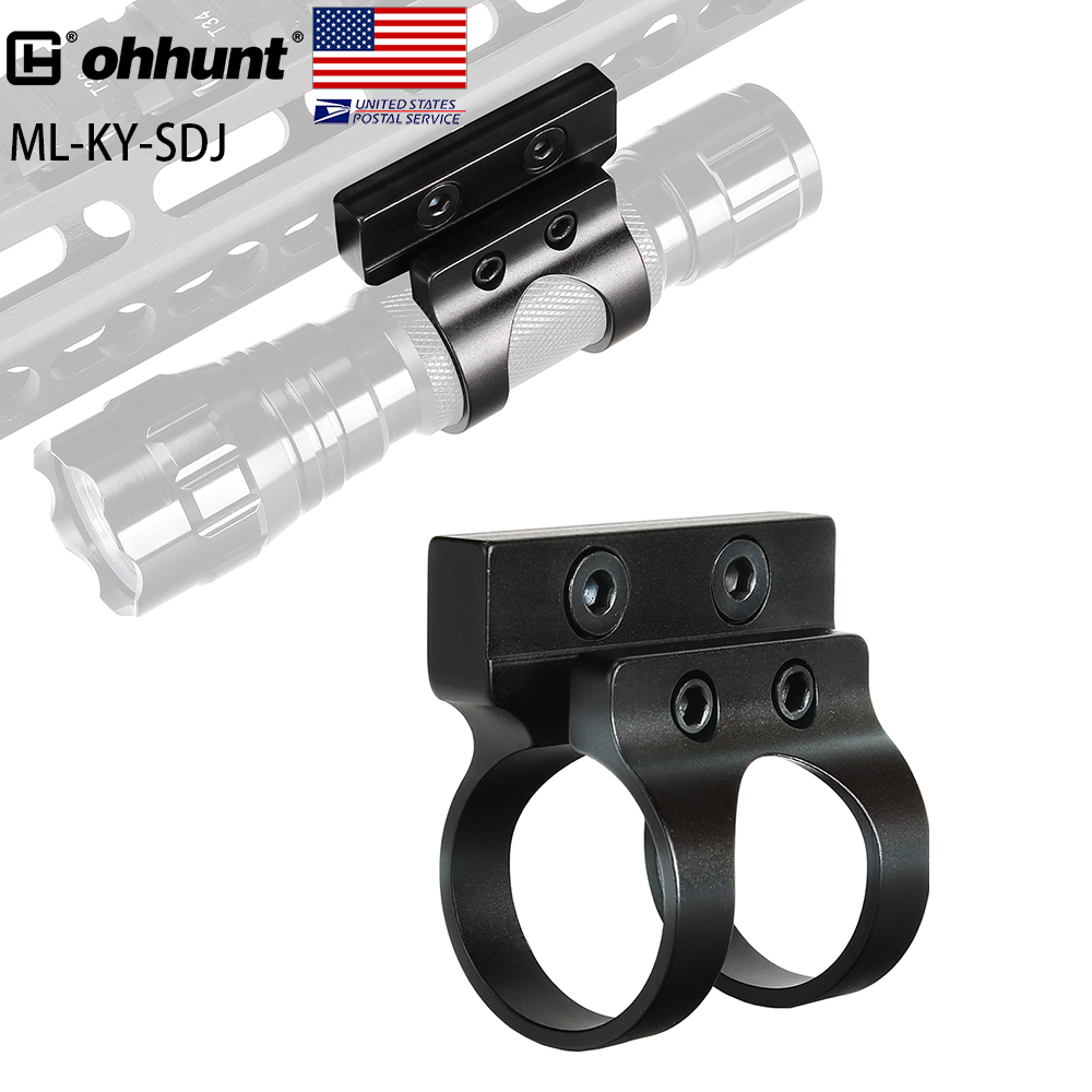 Отправка fomr США ohhunt, 1 дюйм, диаметр 25,4 мм, кольца, цилиндр, офсетное тактическое крепление для фонарика, для систем рельсовых соединений Keymod