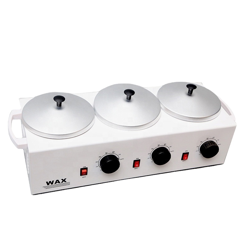 3 In 1 High-end Triple Pots Warmer Warmer Hair Removal Paraffin Wax Heater Roll on Triple Wax Heater in One
