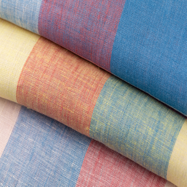 # 8563 100% Pure Linen Fabric, Rainbow color 135GSM linen fabric