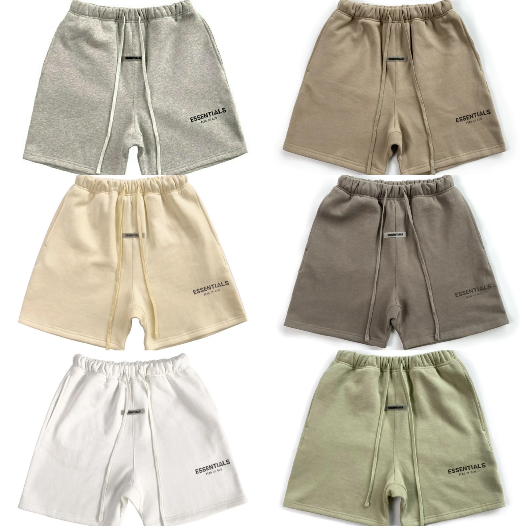 Fear of god Essentials High Quality fashion Summer casual french terry cotton sports shorts 3M reflective letter printing shorts