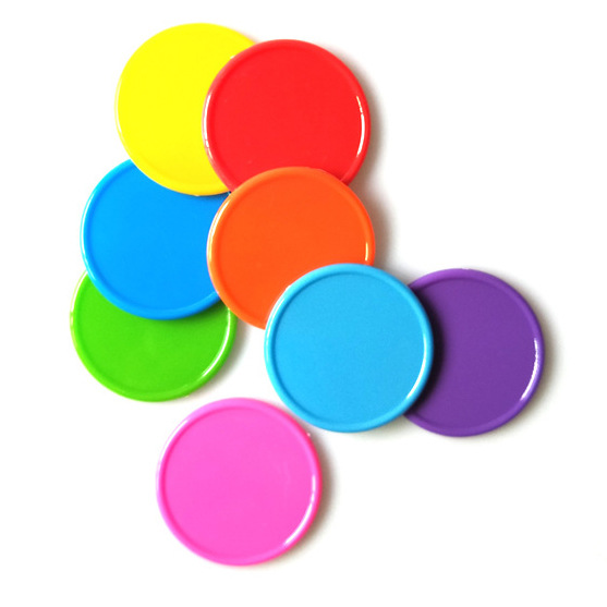High quality plastic products environmental colorful learning reward game coin custom plastic token blank coin with printed logo