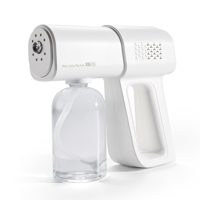380ml Small 2000mAh Disinfection Strong Blue Light Anti Clogging Long Nozzle Cordless K5 Pro Nano Mist Spray Gun Sprayer