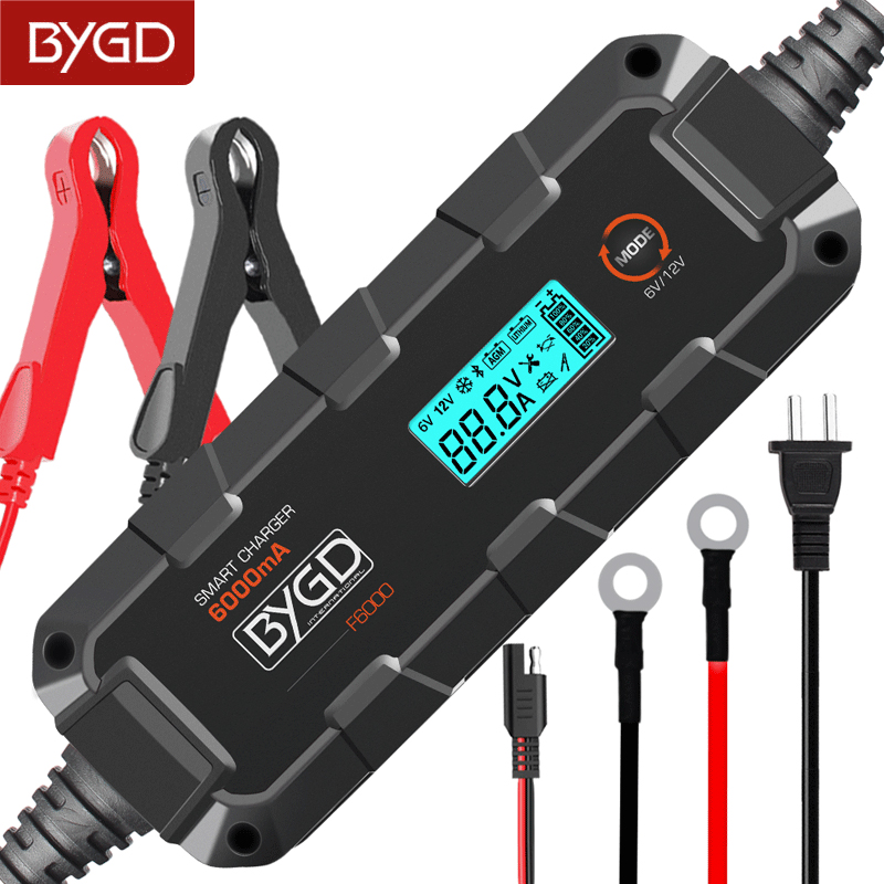 12V автомобильное зарядное устройство для аккумулятора с 6000mA свинцово-кислотный аккумулятор зарядное устройство литий-ионный аккумулятор зарядное устройство