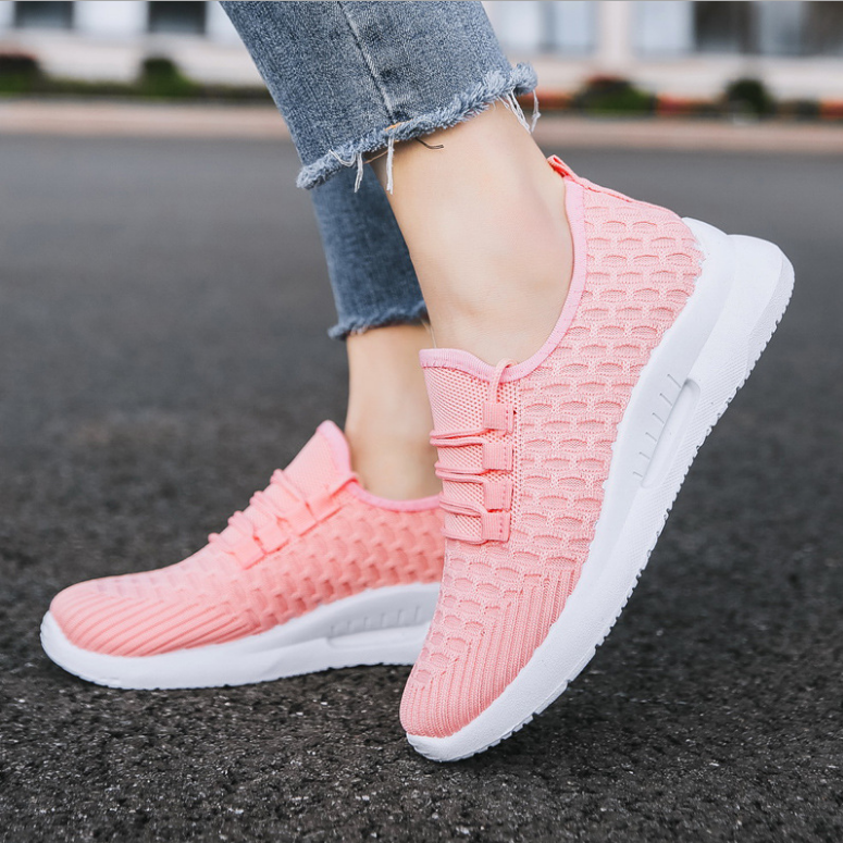 Wholesale fashion spring summer autumn flat weave mesh flat custom girl lovers womens mens casual daily sports walking shoes