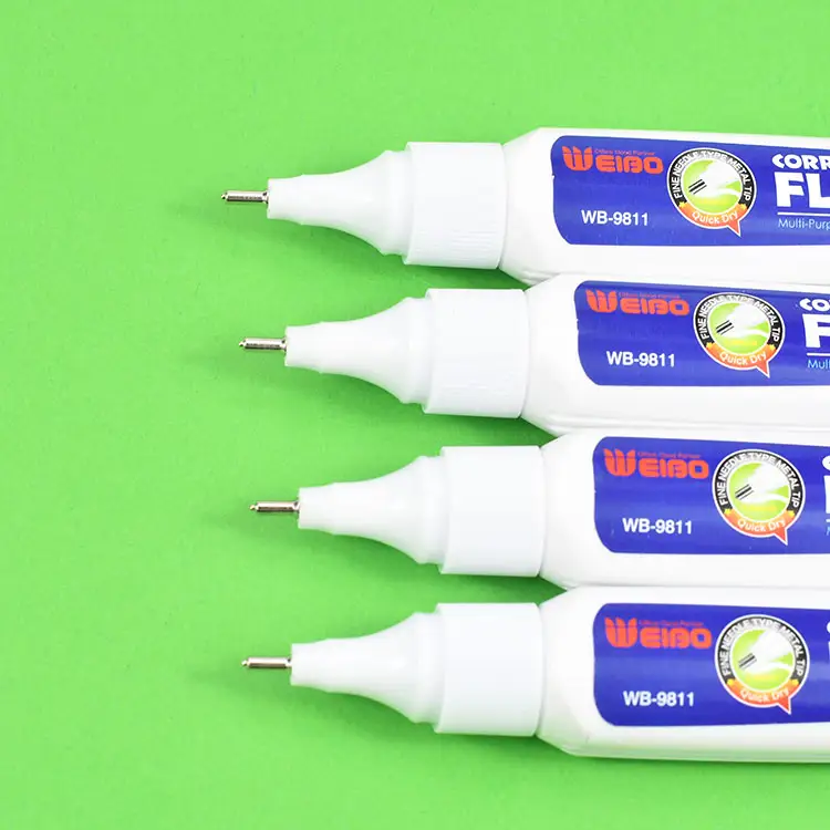 9ml white liquid correction tape correction fluid Fast quick Dry Rewrite Correction pen Fluid Wholesale Liquido corection