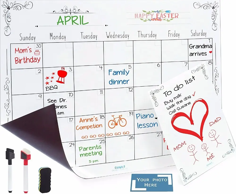 Monthly Planner Board Best Seller's Supplier Magnetic Dry Erase Whiteboard Calendar Monthly Notepad Planner Magnetic White Board