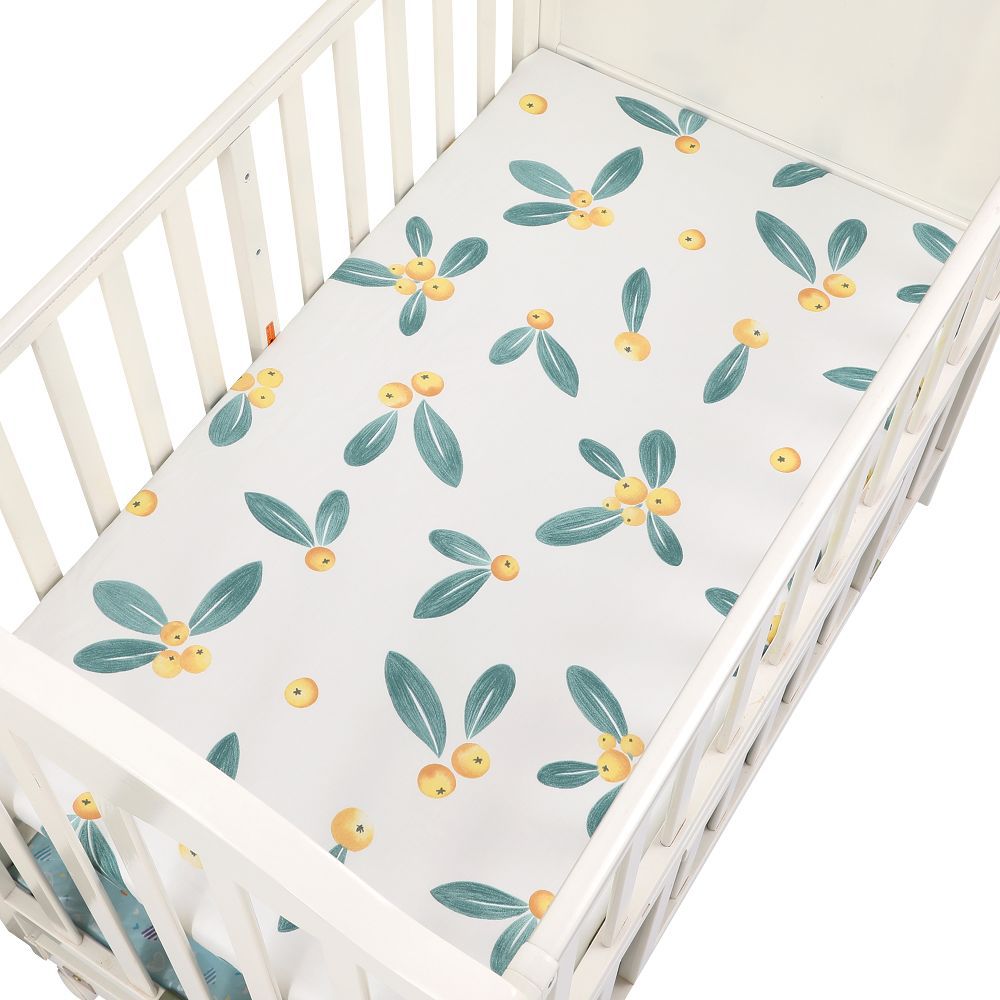Woven cotton kids crib sheet waterproof baby fitted crib sheets
