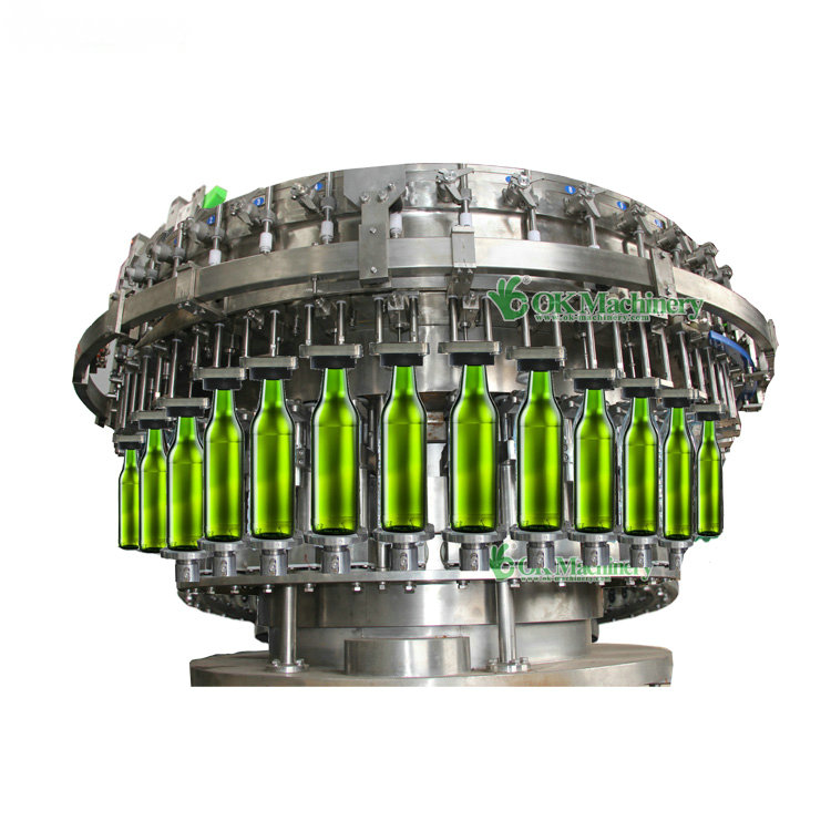 OK006 Beer whisky liquor spirits sherry white wine rotary filling and capping machine