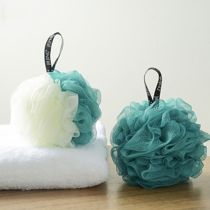 Soft Useful Body Blue Pink colors bath sponge shower mesh pouf exfoliating sponge beautiful loofah shower sponge bat ball