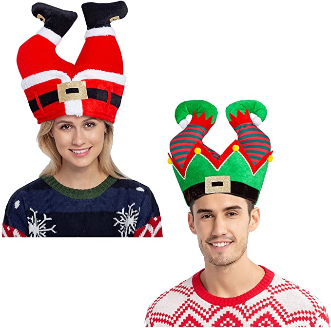 Christmas Santa Elf Pants Hats for Funny Hilarious and Festive Christmas Party Hat Dress Up Celebrations