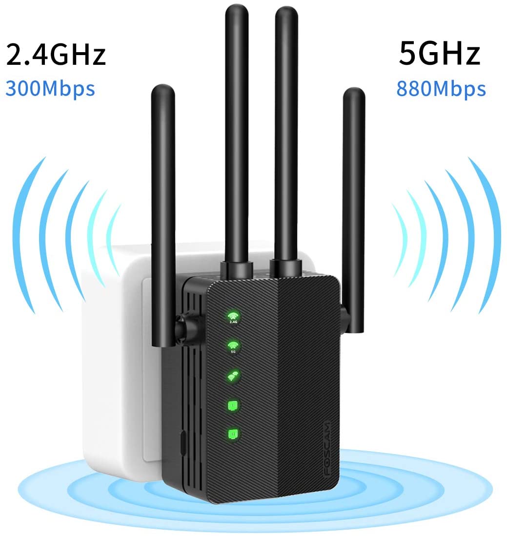 Двухдиапазонный 2,4G/5G беспроводной Wi-Fi репитер расширитель диапазона частот AC1200Mbps сети Wi-Fi усилитель сигнала Repetidor
