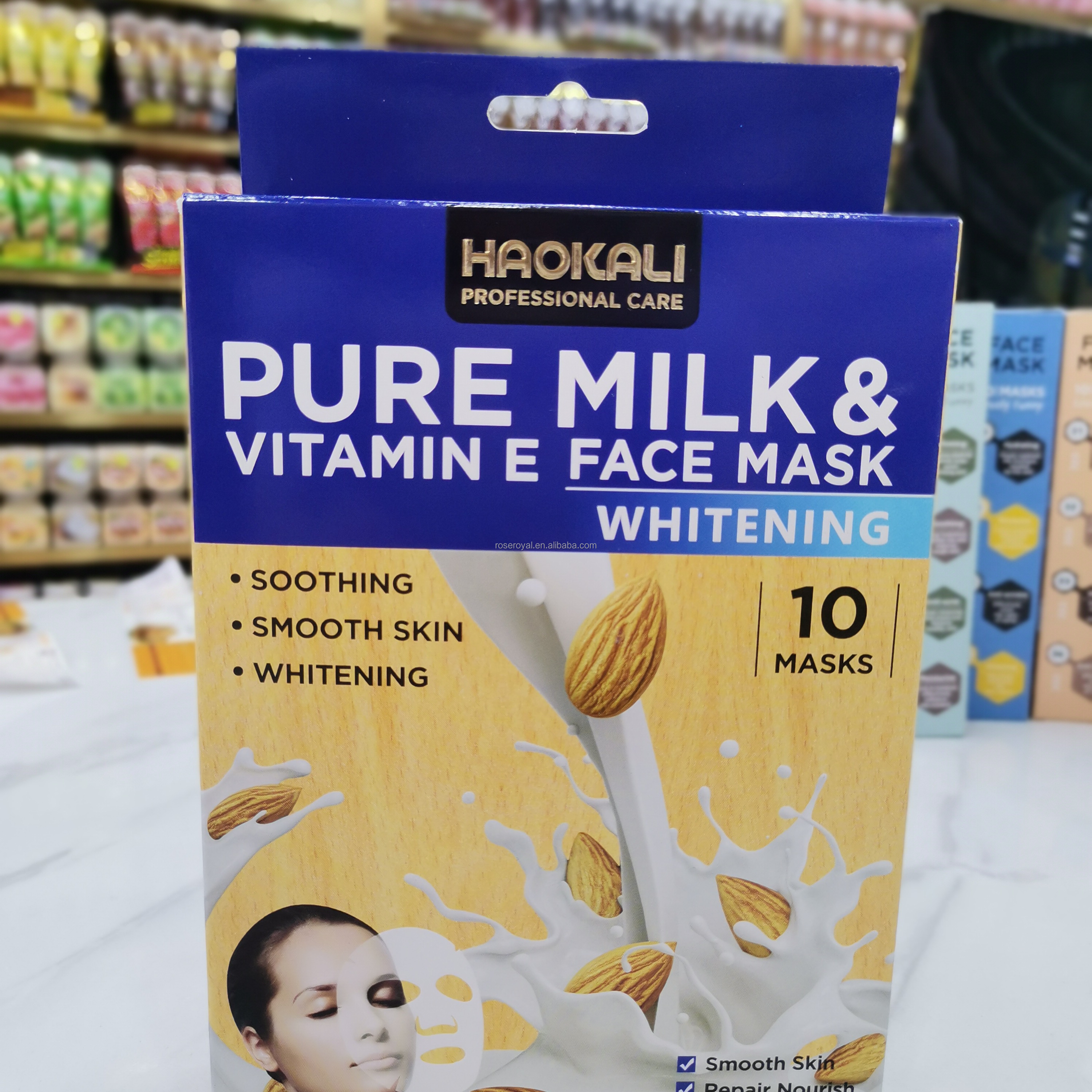 Best Seller Wokali 24K GOLD Peel-Off Mask-Haokali PURE MILK & Vitamin E Facialmask with Smoothing, Whitening Function