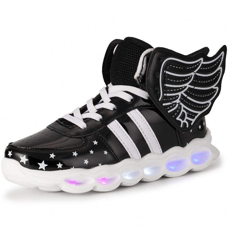 LED-4 YT High quality LED light up shoes for kids fashion high cut casual shoes