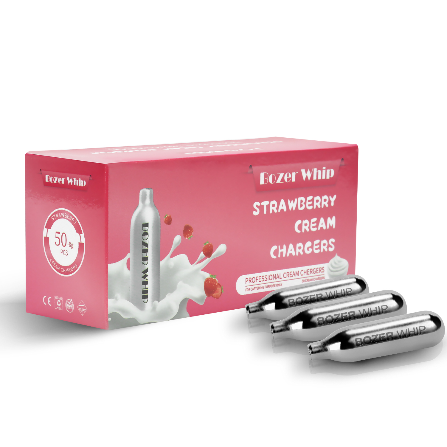 Strawberry Flavor wholesale 8g Nitrous Oxide Cream Chargers