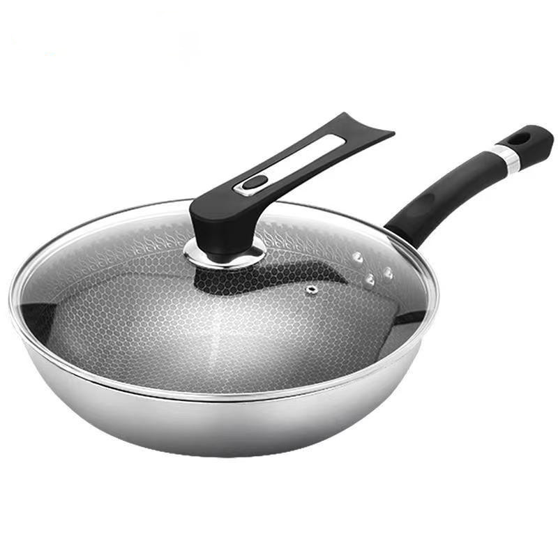 Wholesale OEM Customized Chinese Stainless steel household honeycomb wok