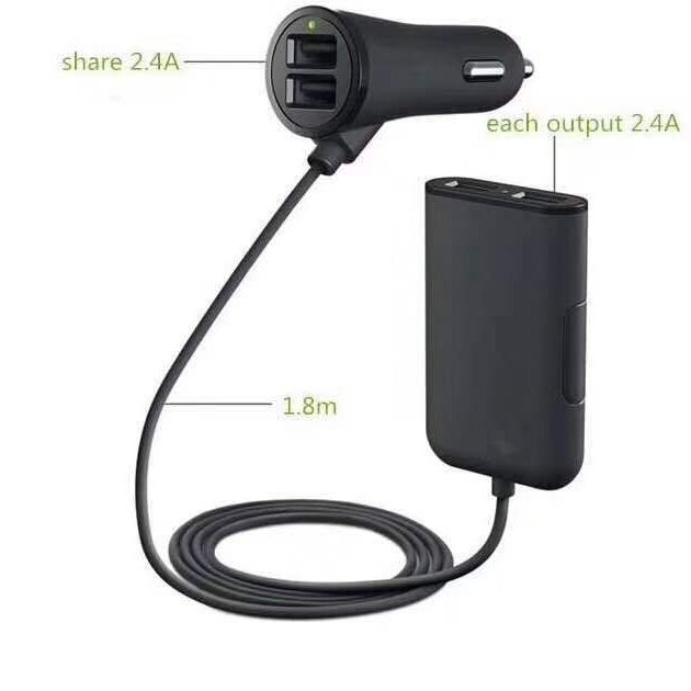 Лидер продаж 2020, многофункциональное автомобильное зарядное устройство usb с 4usb, быстрое автомобильное зарядное устройство с usb и кабелем для смартфона