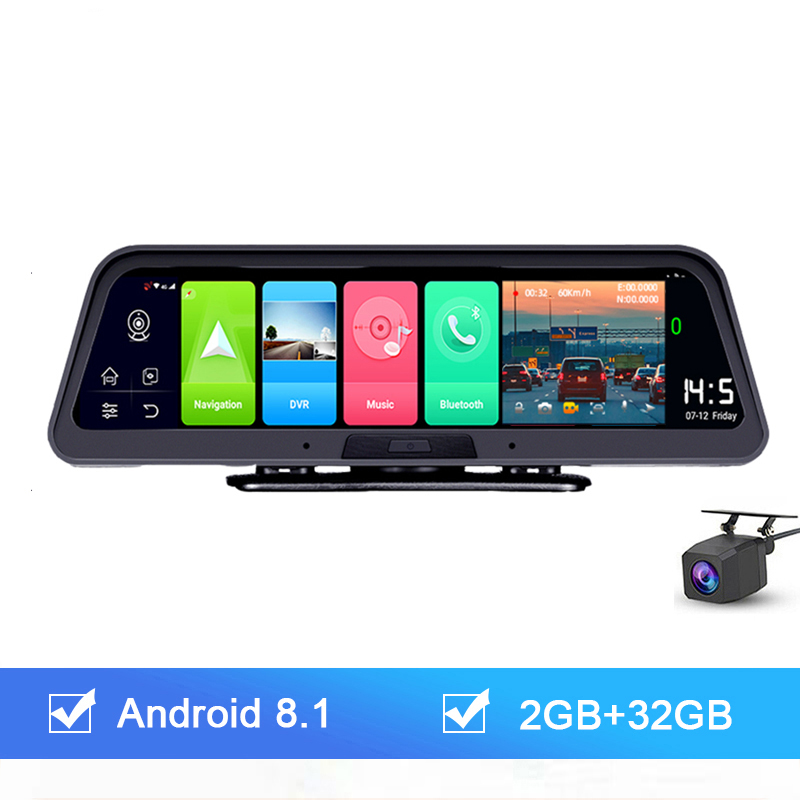 10 дюймов 4G ADAS Android 8,1 ОЗУ 2 Гб ПЗУ 32 Гб приборная панель Автомобильный видеорегистратор Камера с GPS-навигацией HD1080P двойная камера