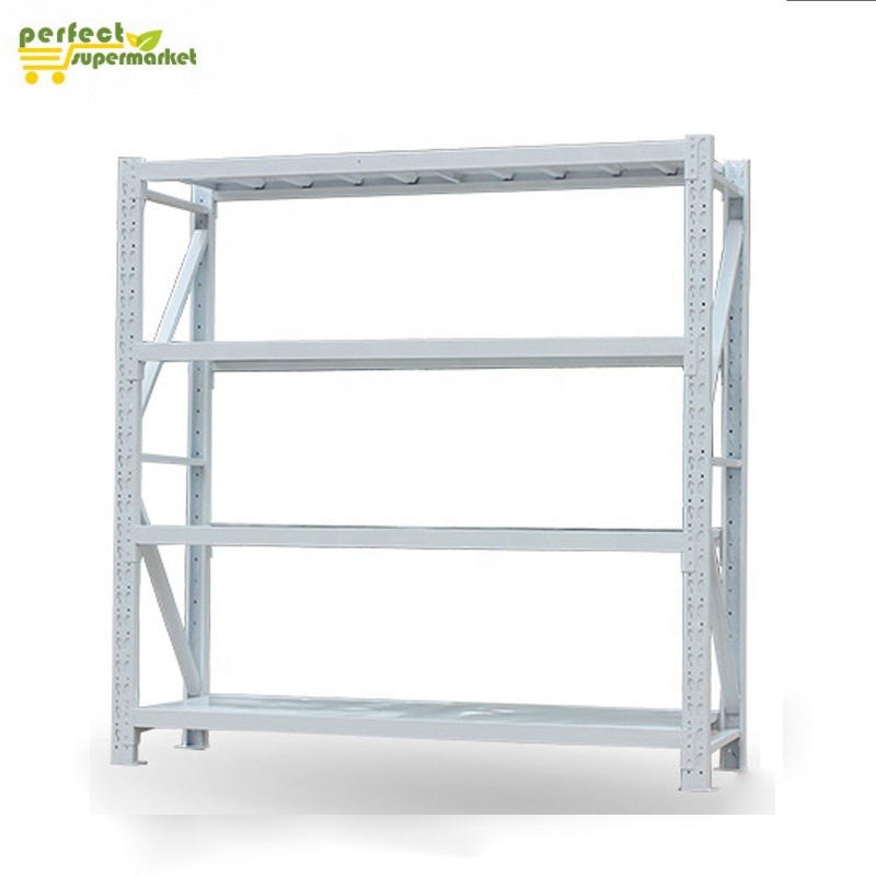 Custom single-sided metal display stand rack shelf multilayer warehouse shelf heavy duty storage racks and shelves for warehouse