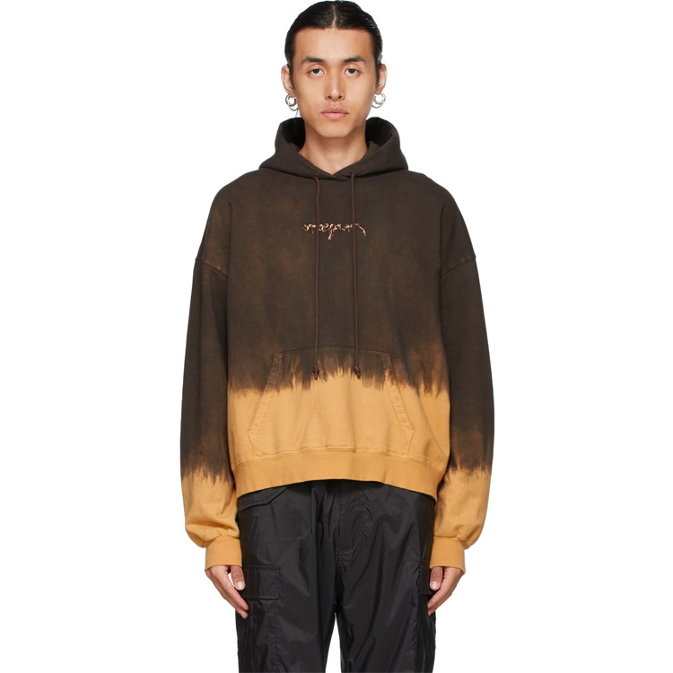 Wholesale Custom Logo Dye Pullover Sweatshirt Plain Organic Cotton Crop Top Men's Hoodies