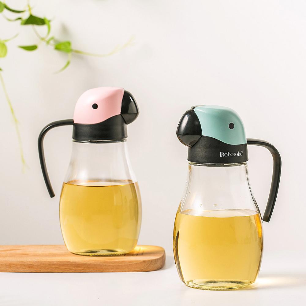 Parrot Shape Automatic Oil Bottle Dispenser Container Oil Vinegar Pot Dispenser Creative Sauce Bottle Gravy Boat Kitchen Tools