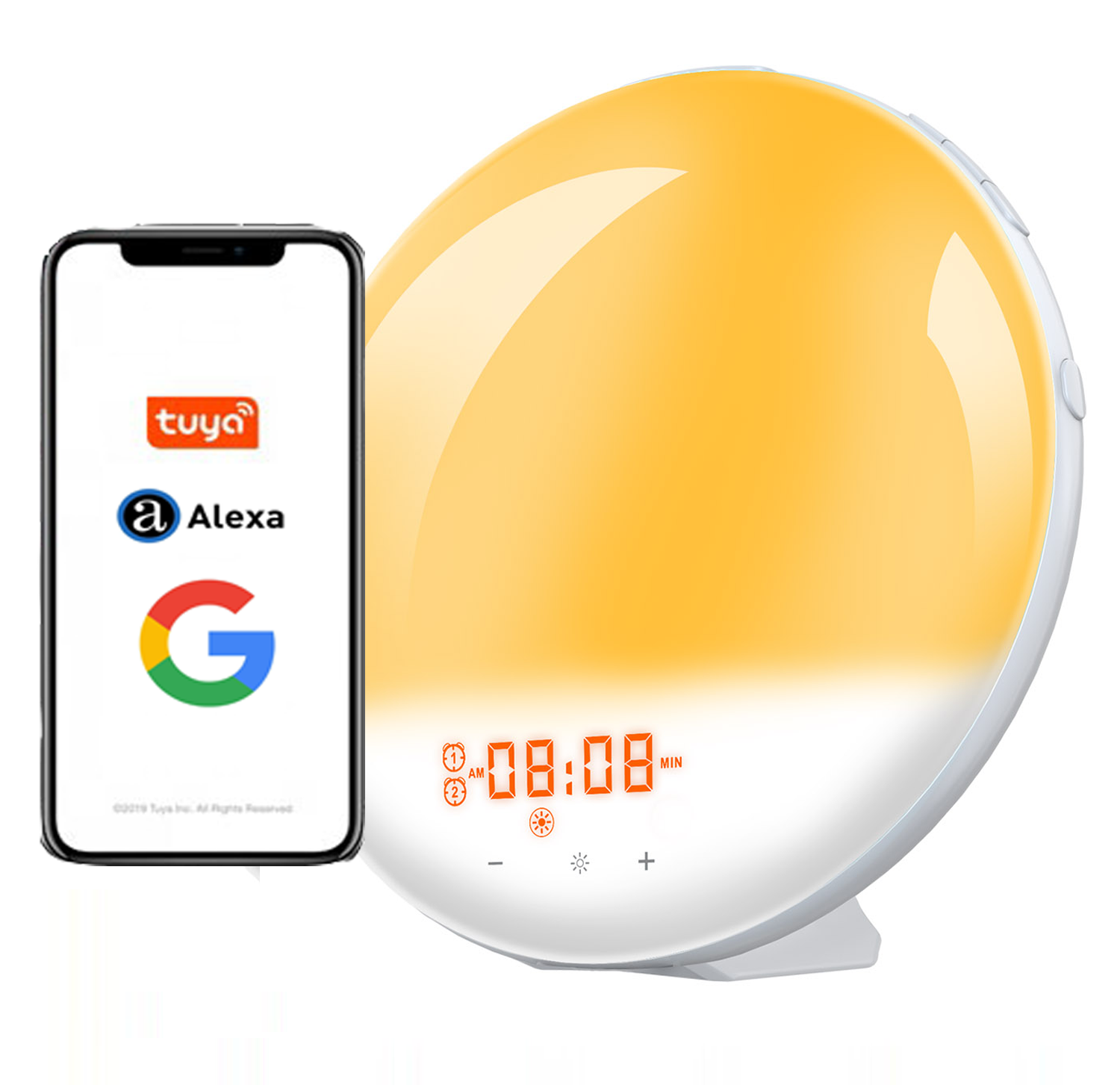 Новинка, Wi-Fi, Google Home Sunrise Sunset, прикроватная тумбочка, радио, натуральный звук, Детская сигнализация, повтор, умный тренажер для сна, милый свет для пробуждения