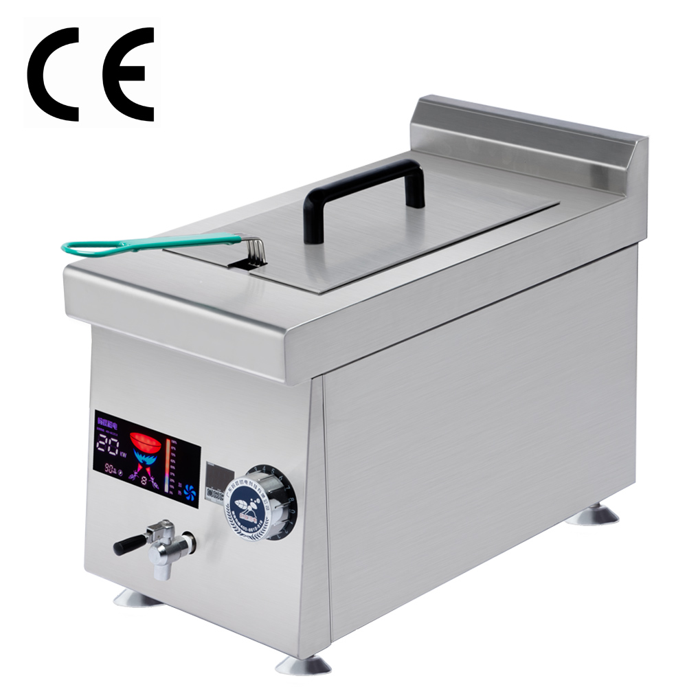 Ce Certification 3500W Stainless Steel Deep Fryer Industrial Induction Stove Restaurant