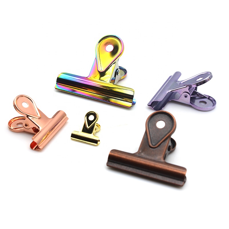 20mm 30mm 40mm 50mm 65mm colorful metal binder clips bulkdog clips water ticket holder metal clips for Office School H