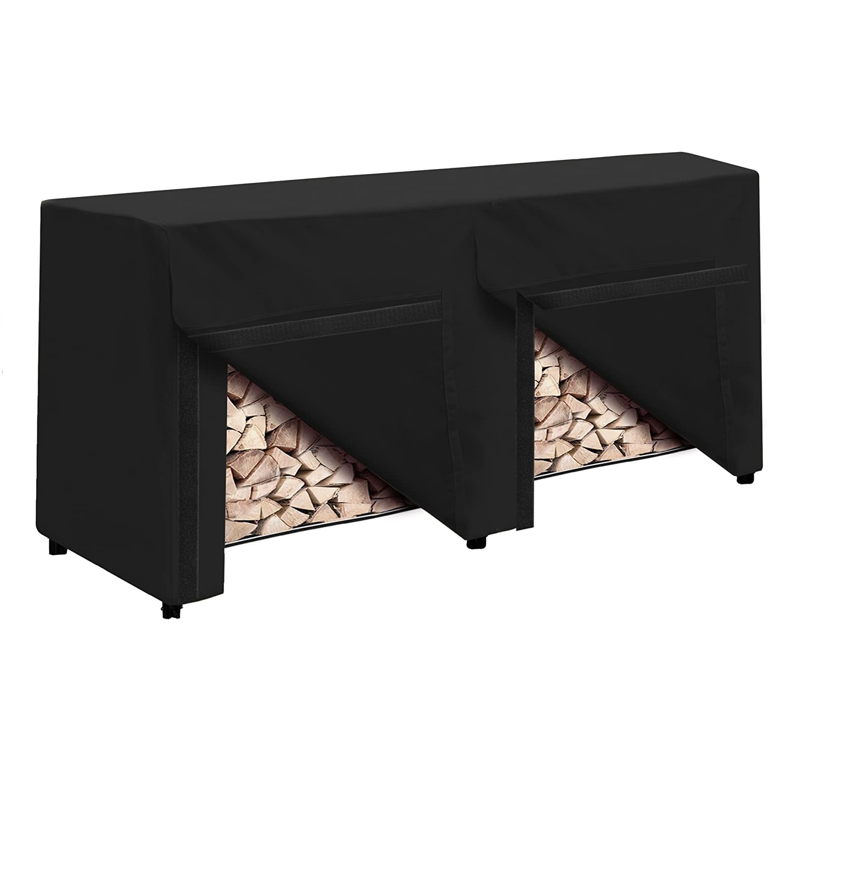 Durable Polyester Fabric Outdoor Firewood Cover Rack Log Covering All Weather Protection 8 ft. Waterproof Firewood Cover