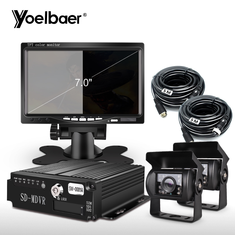 4 канальный рекордер MDVR 7 дюймов монитор AHD 720P 1080 360 камеры видеонаблюдения