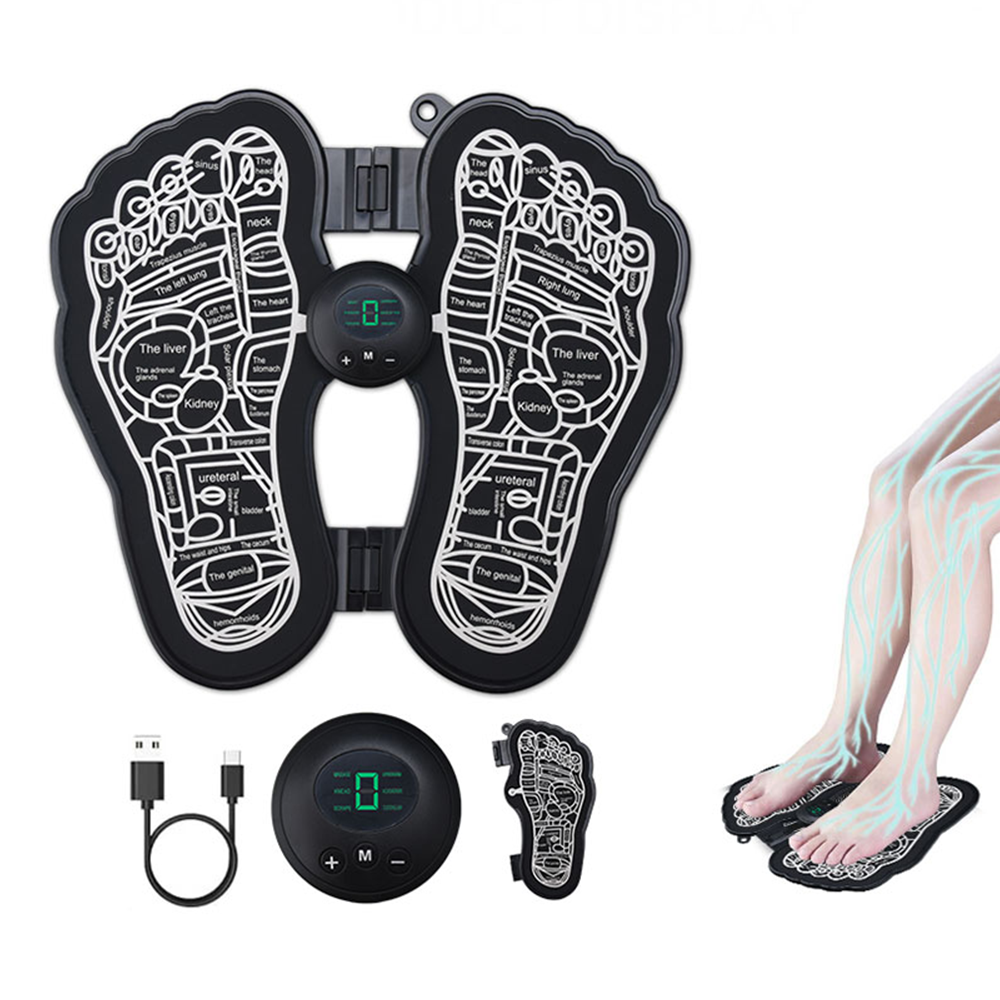Hot Products Tens Massage Pad Muscle Stimulator Ems Foot Massager Battery Feet Massage Machine Foldable