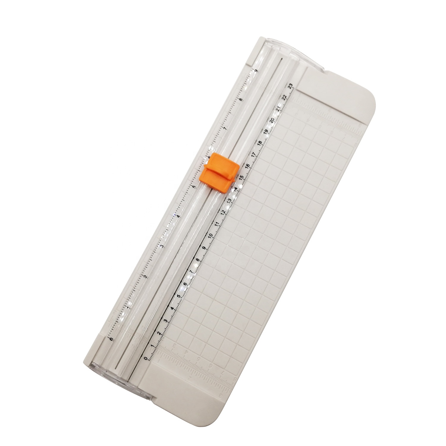 Office desktop manual plastic mini A5 size paper cutter trimmer with pull out ruler guider