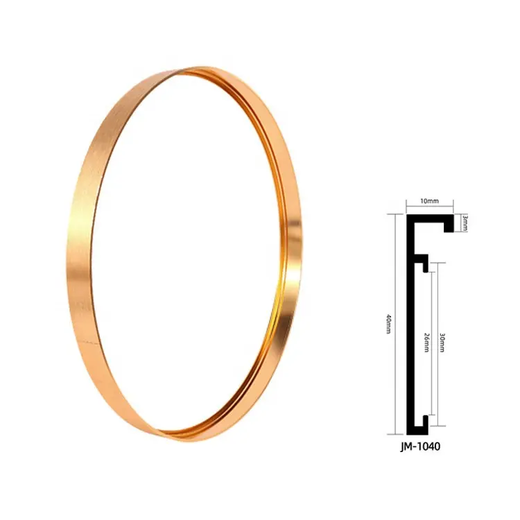 Drop shipping 1pcs Round Frame Modern Luxury Gold Metal Round Frame Aluminium Round Frame for Mirror