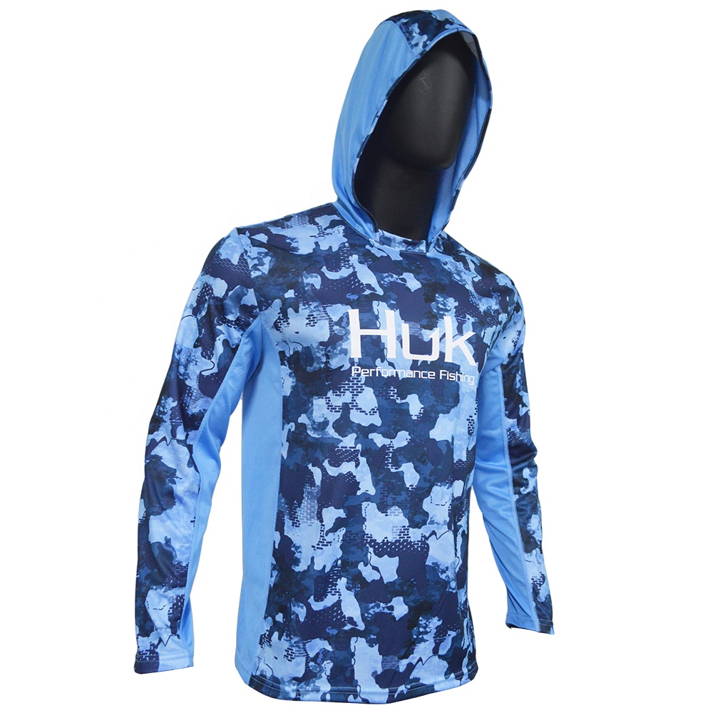 Side Matching Mens Long Sleeve Sublimation Huk Performance Fishing Shirt