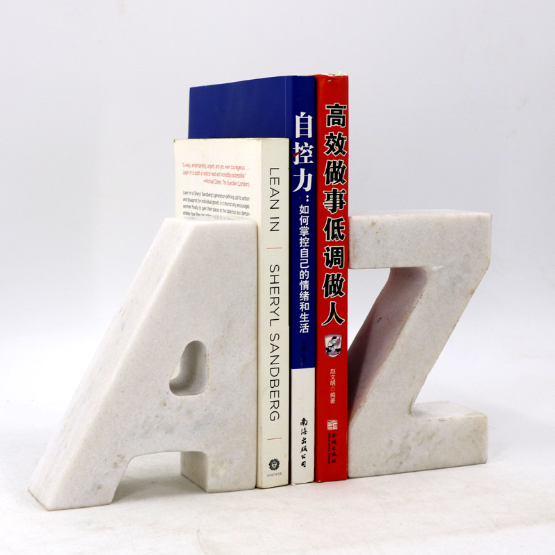 Подставка для книг из натурального мрамора с черным камнем для Кабинета