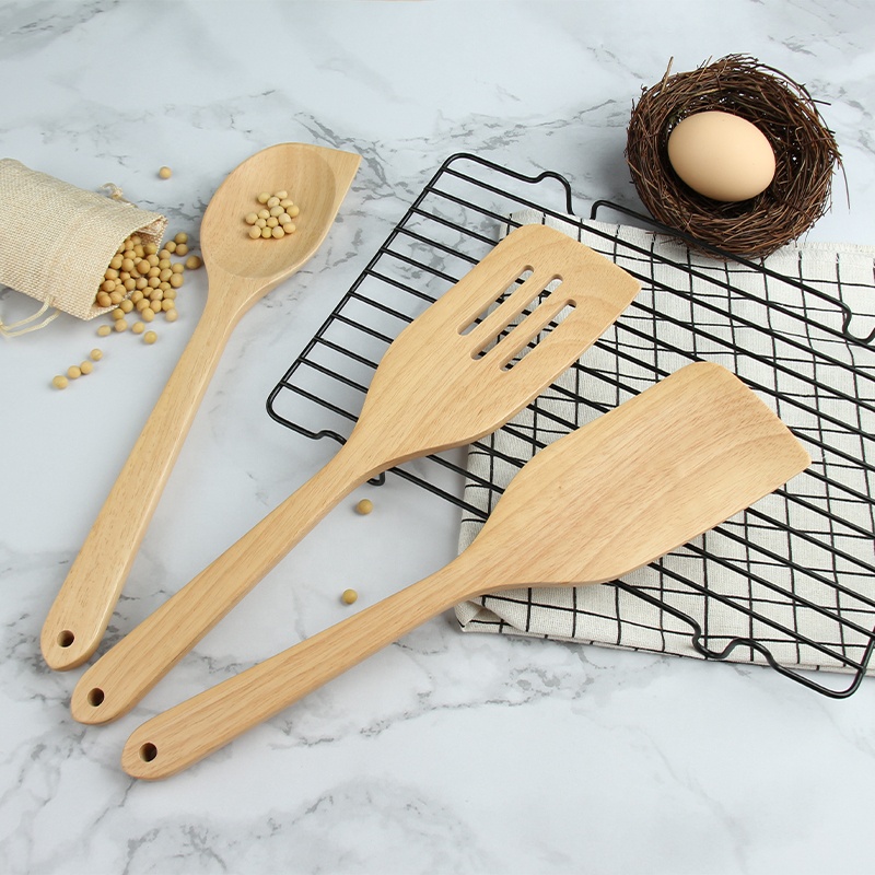 2021 top selling cookware set rubber wooden cooking utenisl kitchen tool wood utenisls set for kitchen