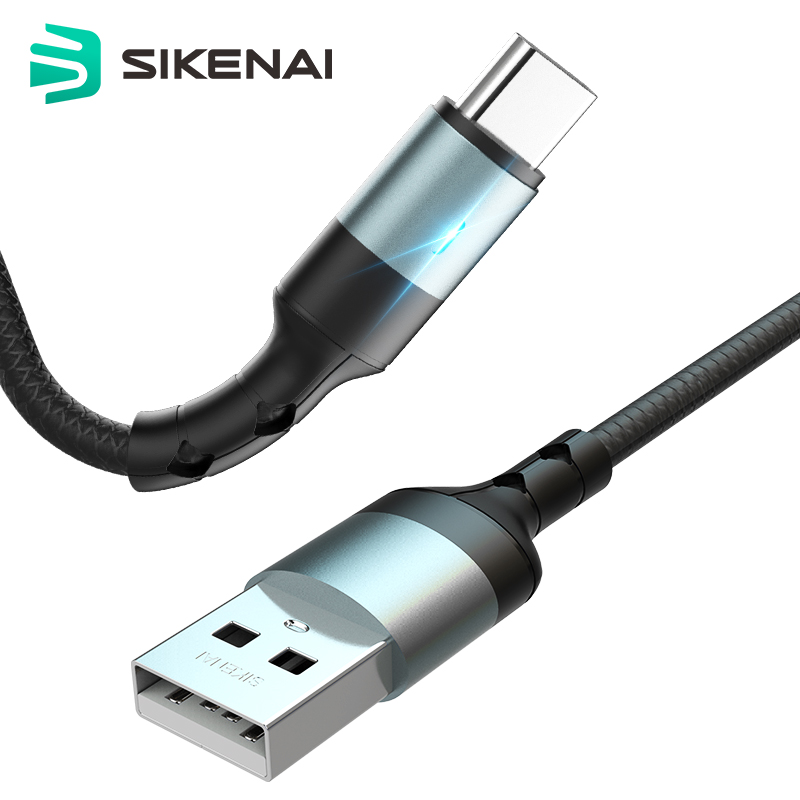 Sikenai 5A Смарт данных при отключении питания USB кабель для передачи данных кабель USB Type-C с функцией быстрой зарядки кабель