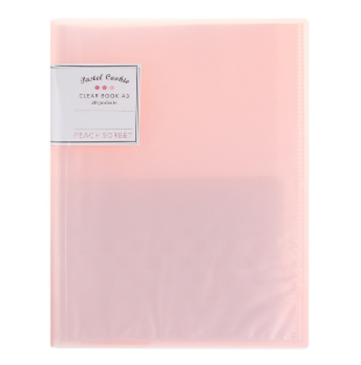 Light color cookie booklet pink and transparent A3 folded test paper folder Strong clip