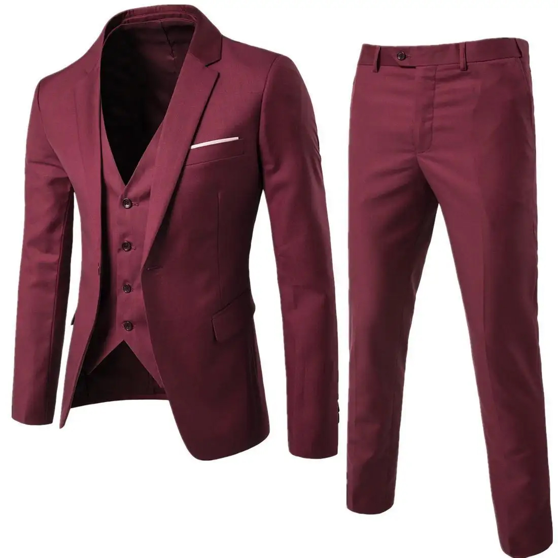 2024 Men Suit Set Men's Three-piece Business Professional Suit Korean Slim Man Groom Wedding Formal Set Suits