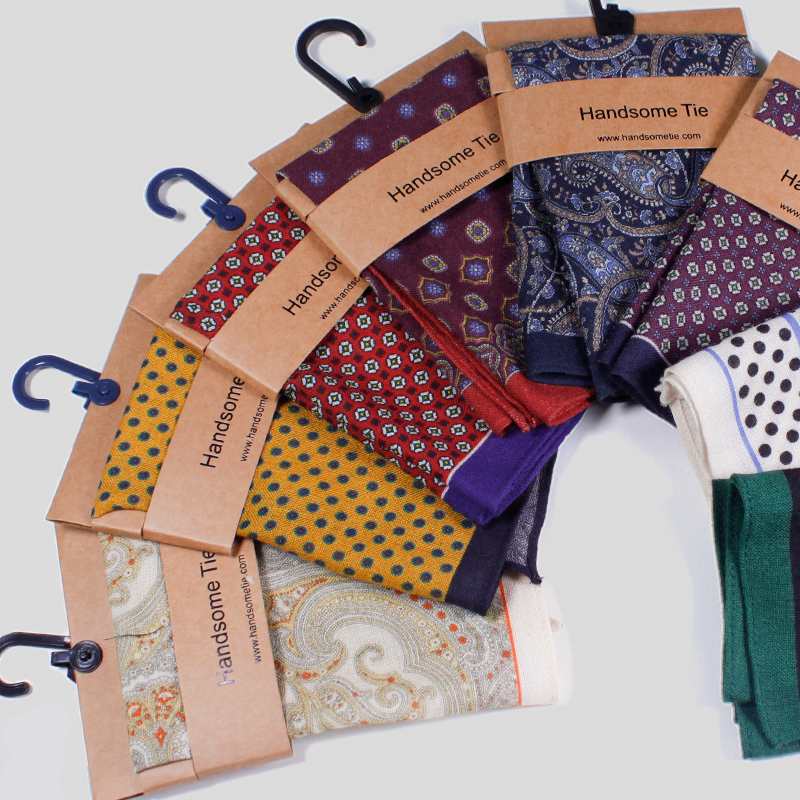 Fashion New Designs For Wool Pocket Square Luxury Party Handkerchief