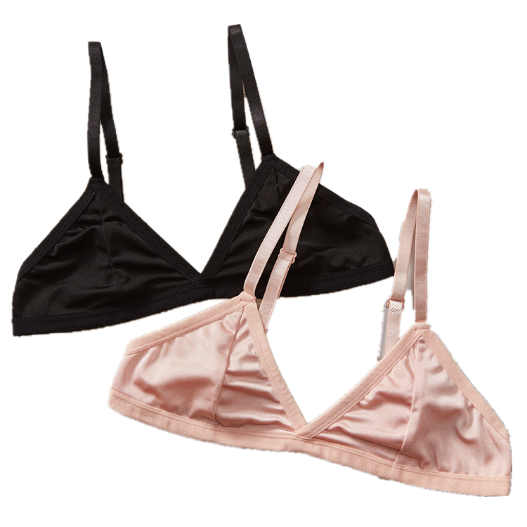 French style wire free silk soft comfortable adolescente bra underwear for women