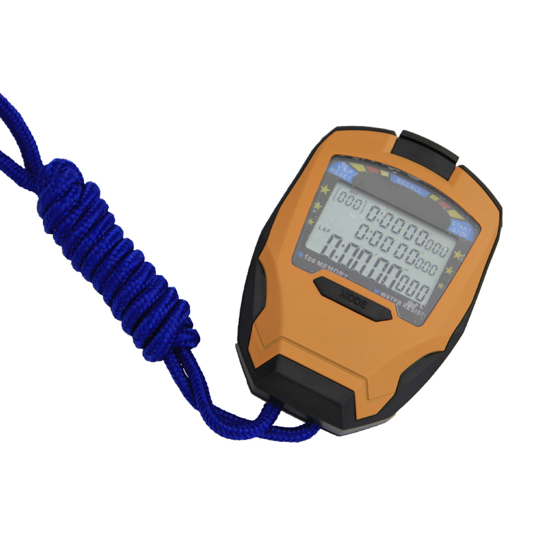 Handheld 3 rows 100 lap 0.001seconds accuracy electronic water resist sport stopwatch digital timer
